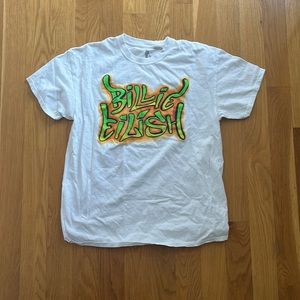 White Billie Eilish spray paint shirt